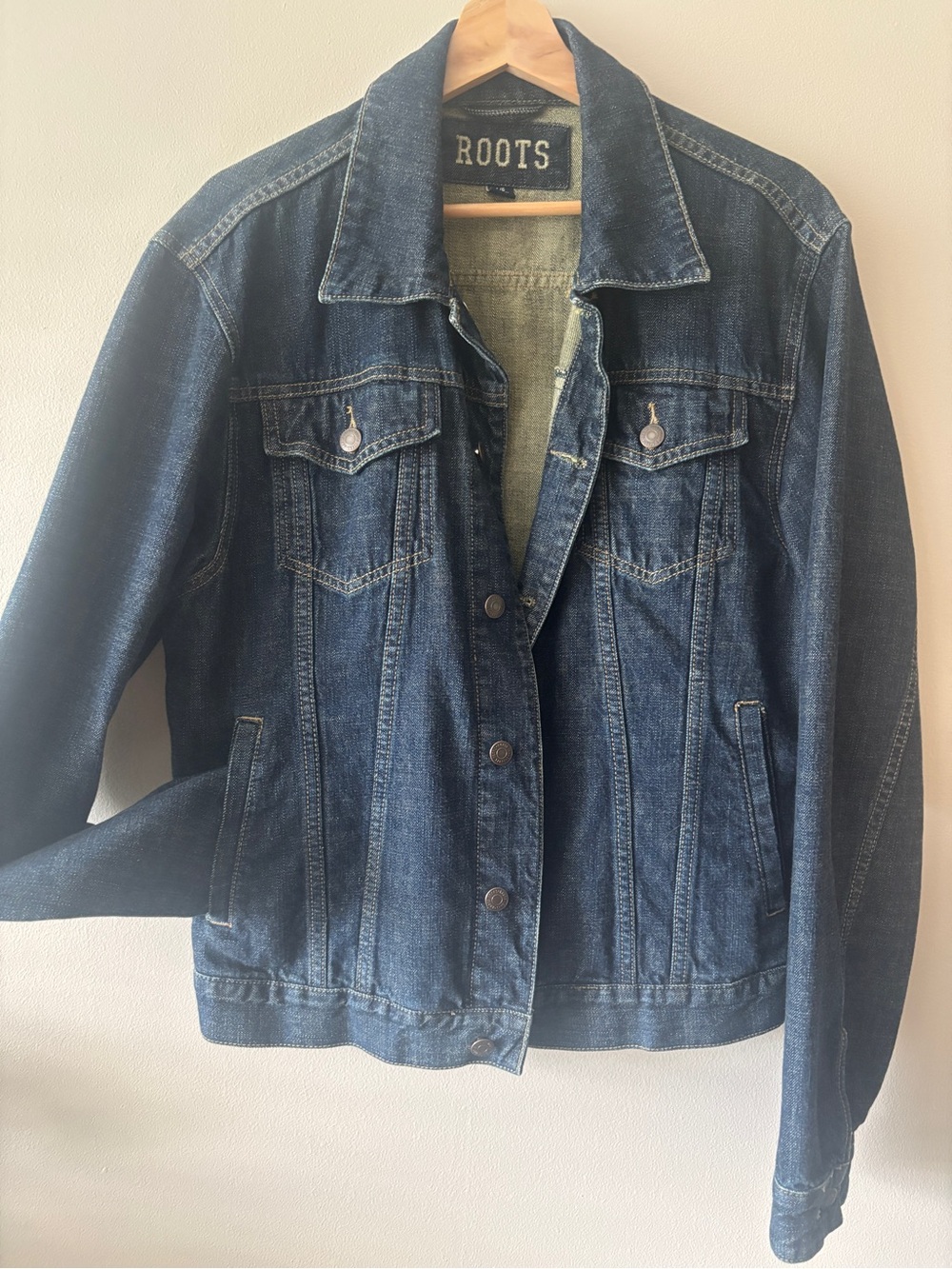 Roots Men's Deep Blue Denim Jacket - Classic Jean Jacket